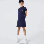 Lacoste שמלת פולו כותנה DZ4D0D3083 כחול כהה 166 בנות