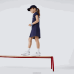 Lacoste שמלת פולו כותנה DZ4D0D3083 כחול כהה 166 בנות - Image 4