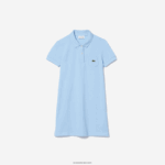 Lacoste שמלת פולו כותנה DZ4D0D3094 כחול hbp בנות - Image 4