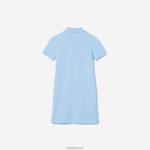 Lacoste שמלת פולו כותנה DZ4D0D3094 כחול hbp בנות - Image 5