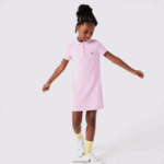 Lacoste שמלת פולו כותנה DZ4D0D3288 ורוד z4h בנות - Image 2