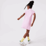 Lacoste שמלת פולו כותנה DZ4D0D3288 ורוד z4h בנות - Image 3