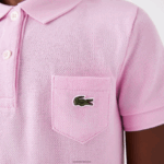 Lacoste שמלת פולו כותנה DZ4D0D3288 ורוד z4h בנות - Image 4