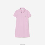 Lacoste שמלת פולו כותנה DZ4D0D3288 ורוד z4h בנות - Image 5