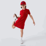 Lacoste שמלת פולו כותנה DZ4D0D3290 אדום 240 בנות