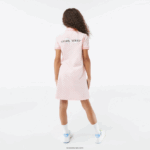 Lacoste שמלת פולו מכותנה אורגנית בהדפס צ'ק DZ4D0D3093 ורוד לבן nw5 בנות - Image 3