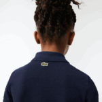 Lacoste שמלת פולו מכותנה אורגנית לחג DZ4D0D3268 כחול כהה 166 בנות - Image 4