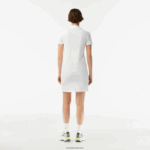 Lacoste שמלת פולו סריג פיקה DZ4D0D2360 לבן 001 נשים - Image 3