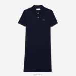 Lacoste שמלת פולו סריג פיקה DZ4D0D2361 כחול כהה 166 נשים - Image 4