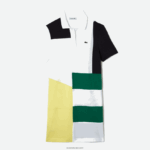 Lacoste שמלת פולו פיקה טלאים DZ4D0D2519 לבן sbh נשים - Image 3