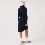 Lacoste שמלת פולו פיקה כותנה מתכווננת DZ4D0D2491 כחול כהה 166 נשים - Image 3