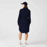 Lacoste שמלת פולו פיקה כותנה מתכווננת DZ4D0D2491 כחול כהה 166 נשים - Image 7