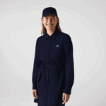 Lacoste שמלת פולו פיקה כותנה מתכווננת DZ4D0D2491 כחול כהה 166 נשים - Image 8