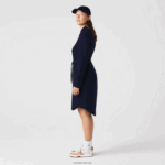 Lacoste שמלת פולו פיקה כותנה מתכווננת DZ4D0D2491 כחול כהה 166 נשים - Image 9