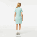 Lacoste שמלת פולו פיקה מכותנה מתיחה DZ4D0D2368 מנטה lgf נשים - Image 2