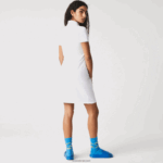 Lacoste שמלת פולו פיקה מכותנה מתיחה DZ4D0D2369 לבן 001 נשים - Image 3