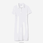 Lacoste שמלת פולו פיקה מכותנה מתיחה DZ4D0D2369 לבן 001 נשים - Image 5