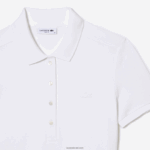 Lacoste שמלת פולו פיקה מכותנה מתיחה DZ4D0D2369 לבן 001 נשים - Image 6