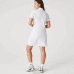 Lacoste שמלת פולו פיקה מכותנה מתיחה DZ4D0D2369 לבן 001 נשים - Image 10