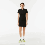 Lacoste שמלת פולו פיקה מכותנה מתיחה DZ4D0D2370 שחור 031 נשים