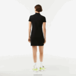 Lacoste שמלת פולו פיקה מכותנה מתיחה DZ4D0D2370 שחור 031 נשים - Image 3