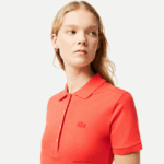 Lacoste שמלת פולו פיקה מכותנה מתיחה DZ4D0D2377 כתום 02k נשים - Image 3