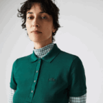 Lacoste שמלת פולו פיקה מכותנה מתיחה DZ4D0D2467 ירוק 3 מ"ר נשים - Image 2
