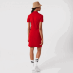 Lacoste שמלת פולו פיקה מכותנה מתיחה DZ4D0D2472 אדום 240 נשים - Image 2