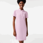 Lacoste שמלת פולו פיקה מכותנה מתיחה DZ4D0D2505 ורוד z4h נשים