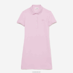 Lacoste שמלת פולו פיקה מכותנה מתיחה DZ4D0D2505 ורוד z4h נשים - Image 4
