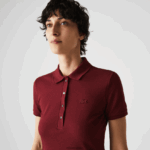 Lacoste שמלת פולו פיקה מכותנה מתיחה DZ4D0D2513 בורדו z7f נשים - Image 2