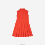 Lacoste שמלת פולו פיקה מתיחה ומתרחבת DZ4D0D3078 כתום 02k בנות - Image 5