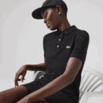 Lacoste שמלת פולו פיקה עם שרוול חצוצרה DZ4D0D2510 שחור 031 נשים