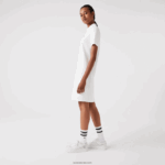 Lacoste שמלת פולו פיקה עם שרוול חצוצרה DZ4D0D2512 לבן 70V נשים - Image 6