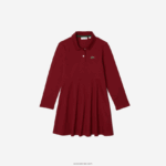 Lacoste שמלת פולו פיקה DZ4D0D3281 בורדו ypw בנות
