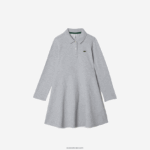 Lacoste שמלת פולו פיקה DZ4D0D3282 chine אפור cca בנות - Image 5