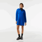 Lacoste שמלת פיקה מכותנה בגזרה רופפת DZ4D0D2473 כחול k1q נשים