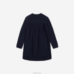 Lacoste שמלת צמר כותנה בגב קפלים DZ4D0D3287 כחול כהה 166 בנות - Image 6