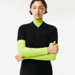 Lacoste שמלת רוכסן קדמית עם פרטי סריג DZ4D0D2481 שחור 031 נשים - Image 2