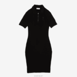 Lacoste שמלת רוכסן קדמית עם פרטי סריג DZ4D0D2481 שחור 031 נשים - Image 5