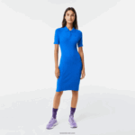 Lacoste שמלת רוכסן קדמית עם פרטי סריג DZ4D0D2482 כחול k1q נשים