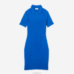 Lacoste שמלת רוכסן קדמית עם פרטי סריג DZ4D0D2482 כחול k1q נשים - Image 4