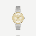 Lacoste שעון club 3 ידיים - שמפניה עם רשת נירוסטה DZ4D0D2922 כסף 000 נשים