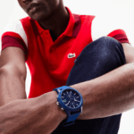 Lacoste שעון כרונוגרף 12.12 עם רצועת סיליקון כחולה DZ4D0D2329 כחול 000 גברים