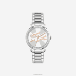 Lacoste שעון ladycroc 3 ידיים - כסף עם צמיד נירוסטה DZ4D0D2923 שחור 000 נשים