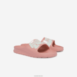 Lacoste שקופיות בהדפסה סינתטית של קרוקו 2.0 DZ4D0D2696 ורוד בהיר ולבן 208 נשים - Image 2