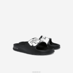 Lacoste שקופיות בהדפסה סינתטית של קרוקו 2.0 DZ4D0D2698 שחור ולבן 312 נשים - Image 2