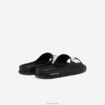 Lacoste שקופיות בהדפסה סינתטית של קרוקו 2.0 DZ4D0D2698 שחור ולבן 312 נשים - Image 3
