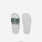Lacoste שקופיות בהדפסה סינתטית של קרוקו 2.0 DZ4D0D2697 לבן וירוק כהה 1r5 נשים - Image 4