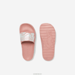 Lacoste שקופיות בהדפסה סינתטית של קרוקו 2.0 DZ4D0D2696 ורוד בהיר ולבן 208 נשים - Image 4